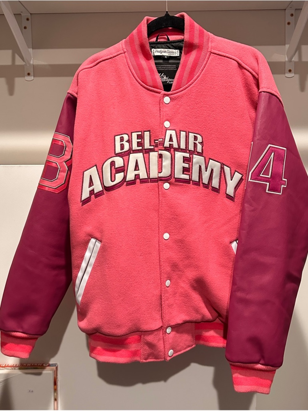 Headgear Classics Fresh Prince Bel-Air Academy Pink Varsity Bomber Jacket